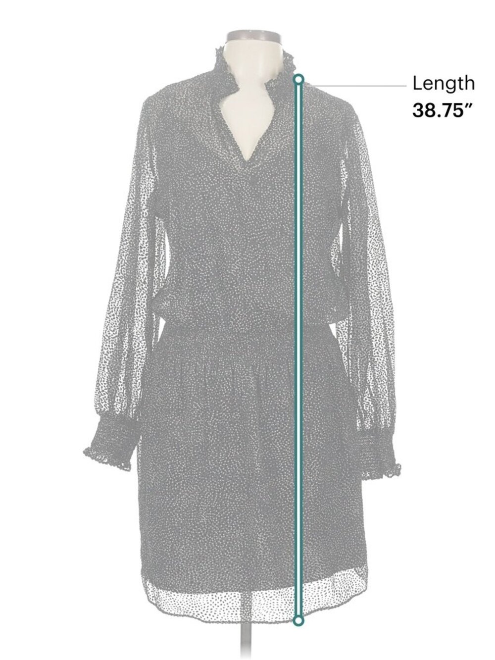 WHBM Polka Dot Blouson Dress Large Black White Sheer Mesh Mini Cocktail Casual - Picture 8 of 9